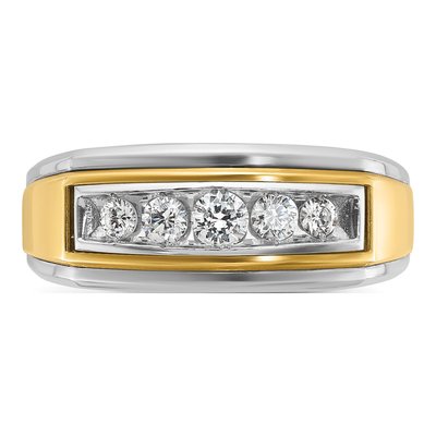 Men's 14K Two-Tone Gold 5-Stone Ring Mounting – view 7