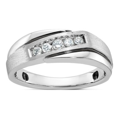 Men's 14K White Gold 5-Stone Ring Mounting