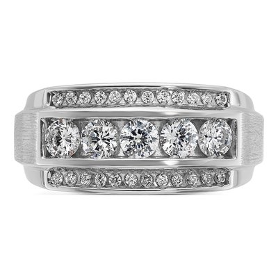 Men's 10K White Gold Diamond Ring Mounting – view 6