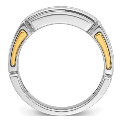 Men's 14K Two-Tone Gold 2-Row Diamond Ring Mounting – view 2