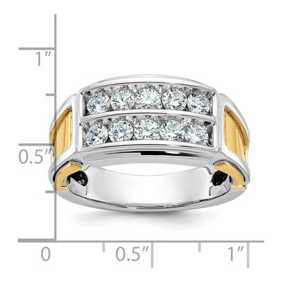 Men's 14K Two-Tone Gold 2-Row Diamond Ring Mounting – view 3
