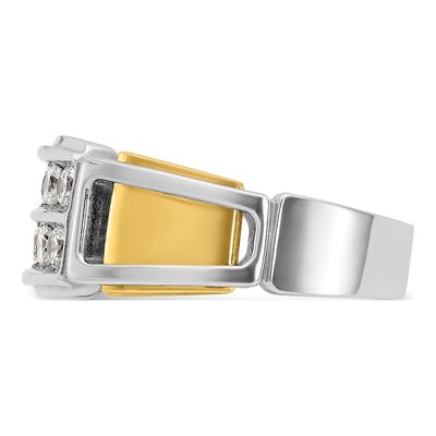 Men's 14K Two-Tone Gold 2-Row Diamond Ring Mounting – view 5