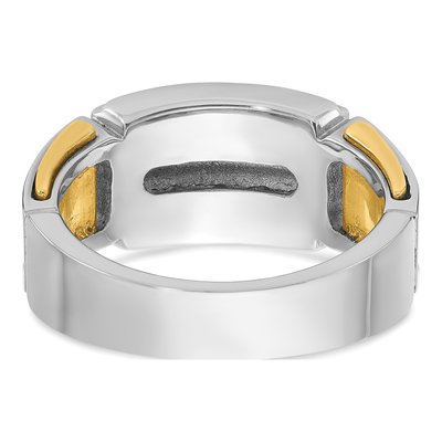 Men's 14K Two-Tone Gold 2-Row Diamond Ring Mounting – view 7