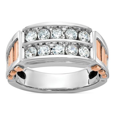 Men's 14K Two-Tone Gold Diamond Ring Mounting