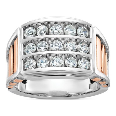 Men's 14K Two-Tone Gold Diamond Ring Mounting