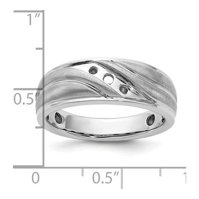 Men's 14K White Gold 3-Stone Diamond Ring Mounting – view 4