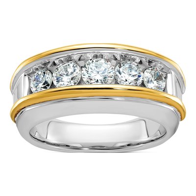 Men's 14K Two-Tone Gold Diamond Ring Mounting