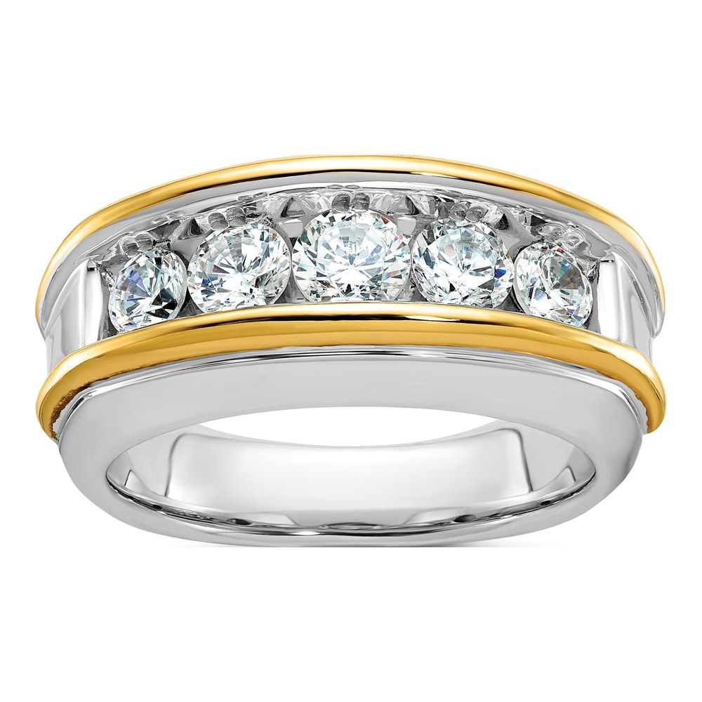 Ibgoodman 14K Two-Tone 1 1/2 Carat Lab Grown Diamond Vs/si+ G+ Complete Men's Ring