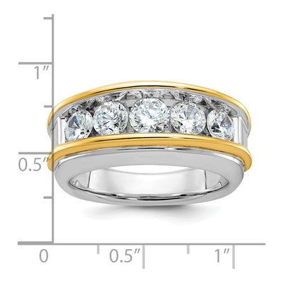 Men's 14K Two-Tone Gold 5-Stone Channel Ring Mounting – view 3