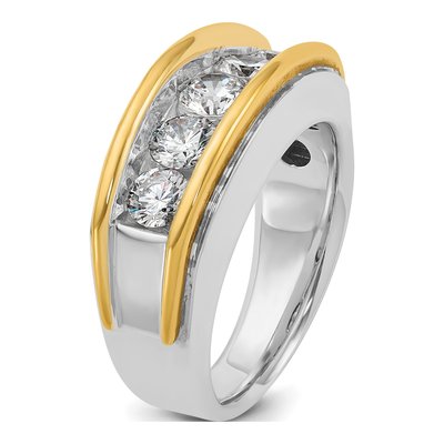 Men's 14K Two-Tone Gold 5-Stone Channel Ring Mounting – view 8