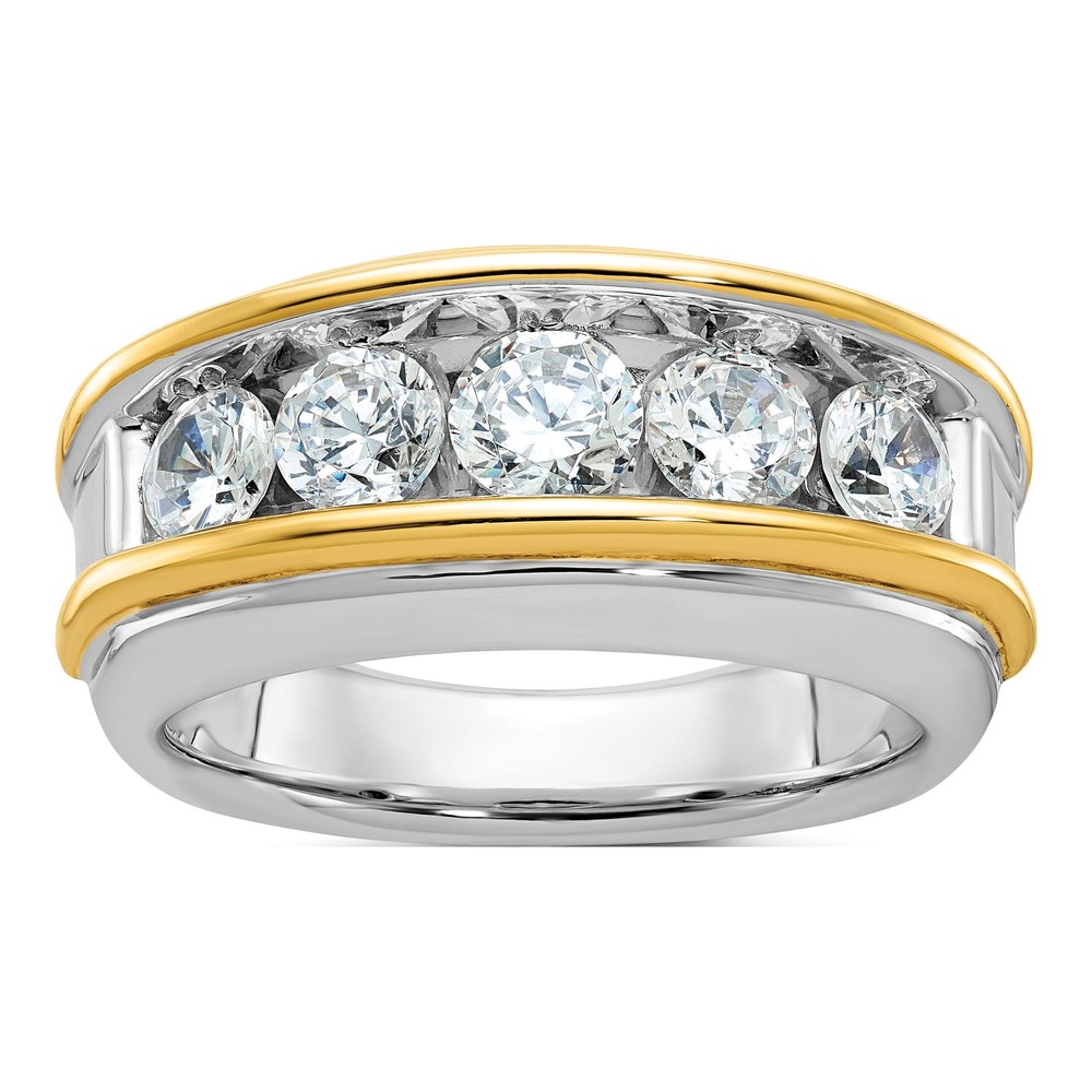 Ib Goodman 14K Two-Tone Mens Polished 5-Stone Channel Ring Mounting