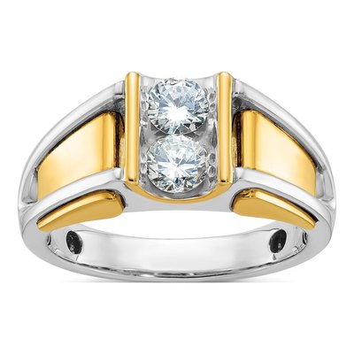 Men's 14K Two-Tone Gold Diamond Ring Mounting