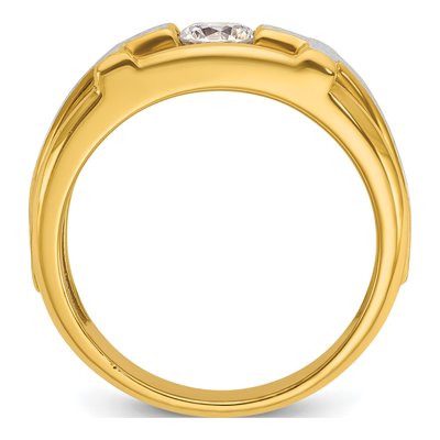 Men's 14K Two-Tone Gold Diamond Cross Ring Mounting – view 2