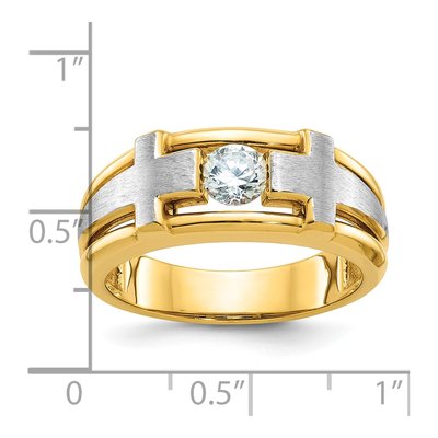 Men's 14K Two-Tone Gold Diamond Cross Ring Mounting – view 3