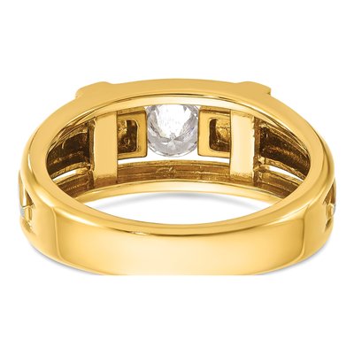 Men's 14K Two-Tone Gold Diamond Cross Ring Mounting – view 7