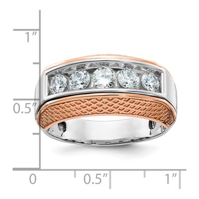 Men's 14K Two-Tone Gold 5-Stone Diamond Ring Mounting – view 3