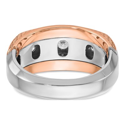 Men's 14K Two-Tone Gold 5-Stone Diamond Ring Mounting – view 7