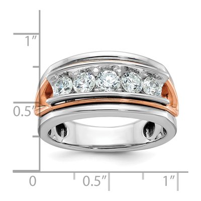 Men's 14K Two-Tone Gold Diamond 5-Stone Ring Mounting – view 3