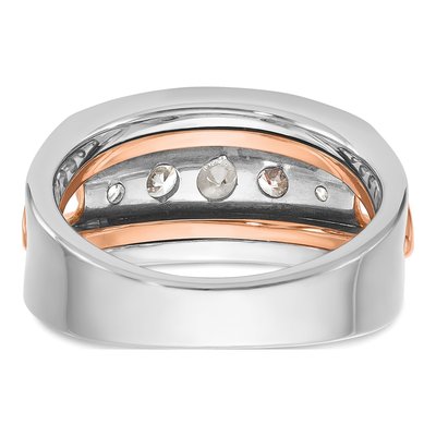 Men's 14K Two-Tone Gold Diamond 5-Stone Ring Mounting – view 7