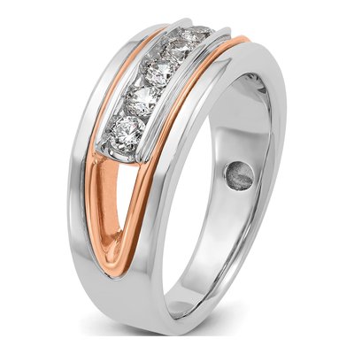 Men's 14K Two-Tone Gold 5-Stone Ring Mounting – view 8