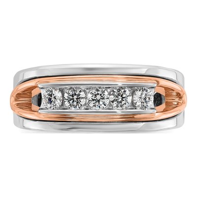 Men's 14K Two-Tone Gold 1/2 ct tw Diamond 5-Stone Ring – view 6