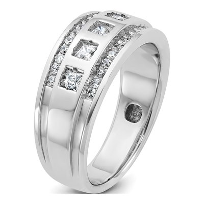 Men's 14K White Gold 5-Stone Ring Mounting – view 6