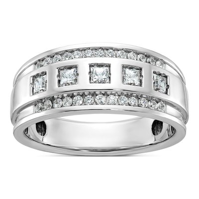 Men's 14K White Gold 5-Stone Ring Mounting