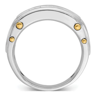 Men's 14K Two-Tone Gold 5-Stone Diamond Ring Mounting – view 2