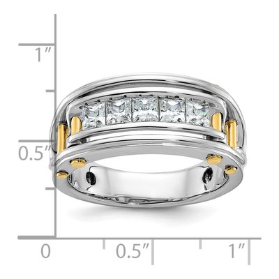 Men's 14K Two-Tone Gold 5-Stone Diamond Ring Mounting – view 3