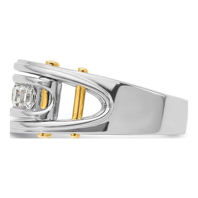 Men's 14K Two-Tone Gold 5-Stone Diamond Ring Mounting – view 5