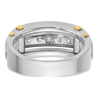 Men's 14K Two-Tone Gold 5-Stone Diamond Ring Mounting – view 7