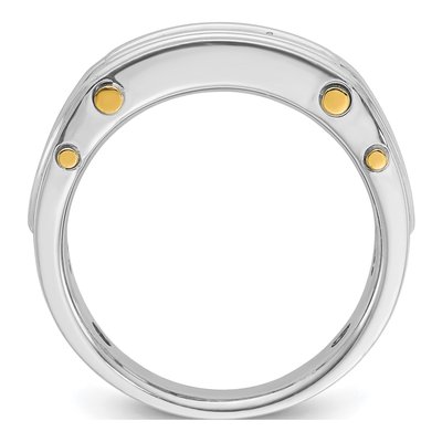 Men's 14K Two-Tone Gold 5-Stone Diamond Ring Mounting – view 3