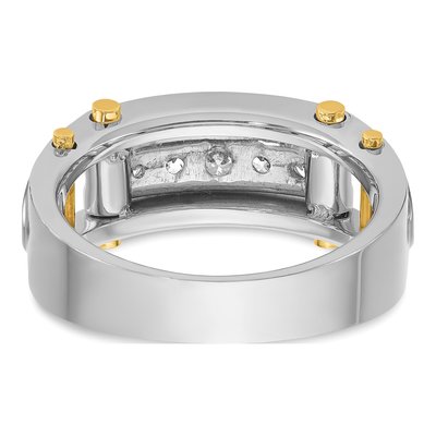 Men's 14K Two-Tone Gold 5-Stone Diamond Ring Mounting – view 8