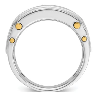 Men's 14K Two-Tone Gold Diamond 5-Stone Ring Mounting – view 2