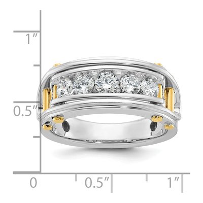 Men's 14K Two-Tone Gold Diamond 5-Stone Ring Mounting – view 3