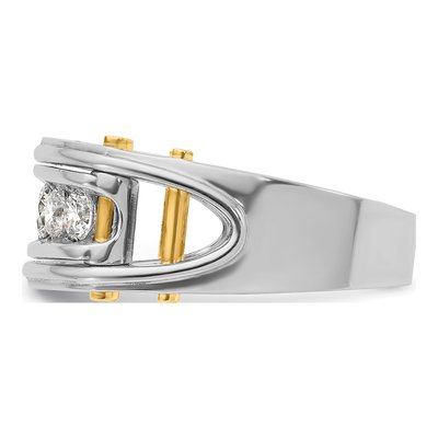 Men's 14K Two-Tone Gold Diamond 5-Stone Ring Mounting – view 5