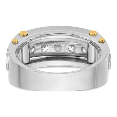 Men's 14K Two-Tone Gold Diamond 5-Stone Ring Mounting – view 7