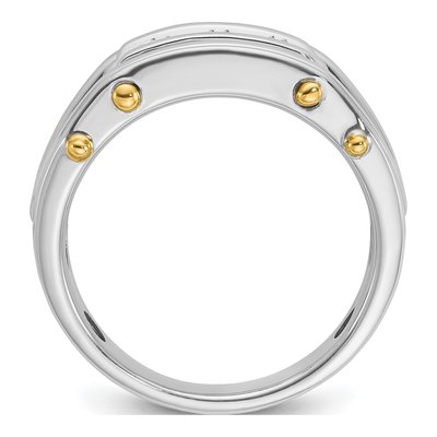 Men's 14K Two-Tone Gold 3-Stone Diamond Ring Mounting – view 2