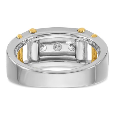 Men's 14K Two-Tone Gold 3-Stone Diamond Ring Mounting – view 7