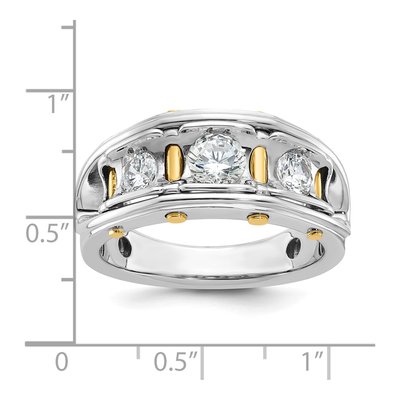 Men's 14K Two-Tone Gold Diamond 3-Stone Ring Mounting – view 4