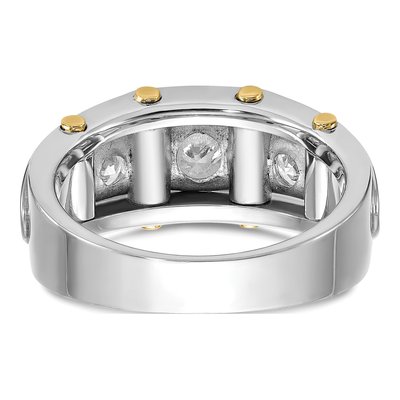 Men's 14K Two-Tone Gold Diamond 3-Stone Ring Mounting – view 7