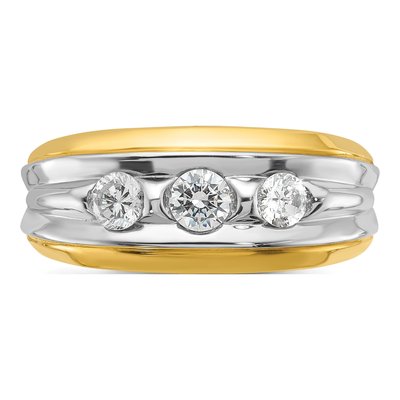 Men's 14K Two-Tone Gold Diamond Ring Mounting – view 6