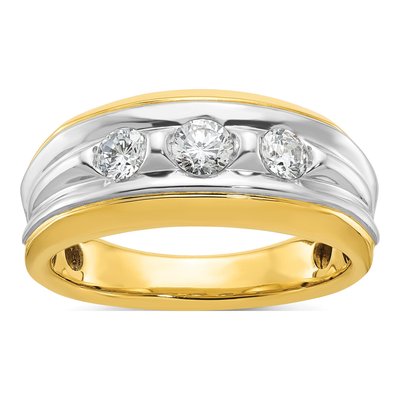 Men's 14K Two-Tone Gold Diamond Ring Mounting