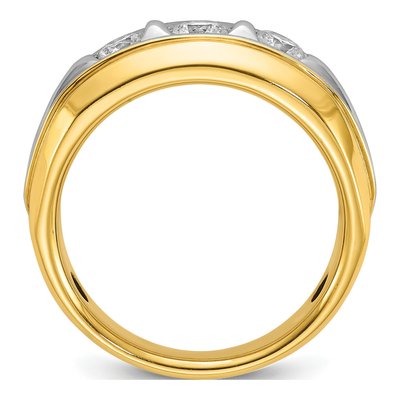 Men's 14K Two-Tone Gold 3/4 ct tw Lab-Grown Diamond Three Ring – view 2