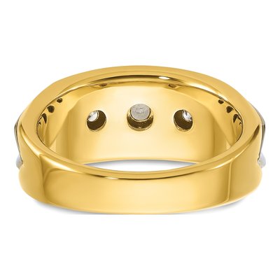 Men's 14K Two-Tone Gold 3/4 ct tw Lab-Grown Diamond Three Ring – view 5