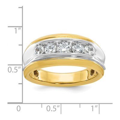 Men's 14K Two-Tone Gold Diamond 5-Stone Ring Mounting – view 3