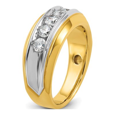 Men's 14K Two-Tone Gold Diamond 5-Stone Ring Mounting – view 8
