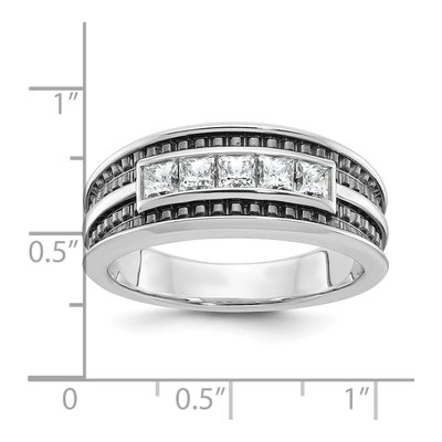 Men's 14K White Gold 5-Stone Ring Mounting – view 3