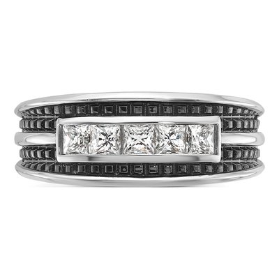 Men's 14K White Gold 5-Stone Ring Mounting – view 6