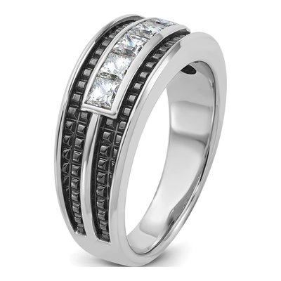 Men's 14K White Gold 5-Stone Ring Mounting – view 8